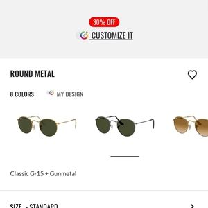 Rayban retro round sunglasses